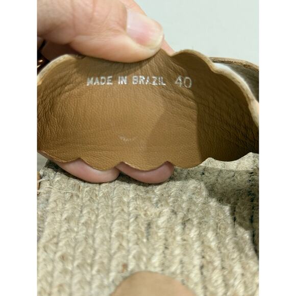 Zimmermann Leather Espadrille Slingback Platform Sandals Nude Women's Size 40 - Picture 7 of 8